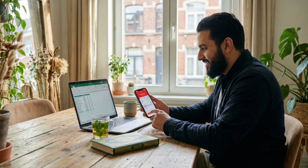 Multicultural coworkers enthusiastically watching something on mobile device